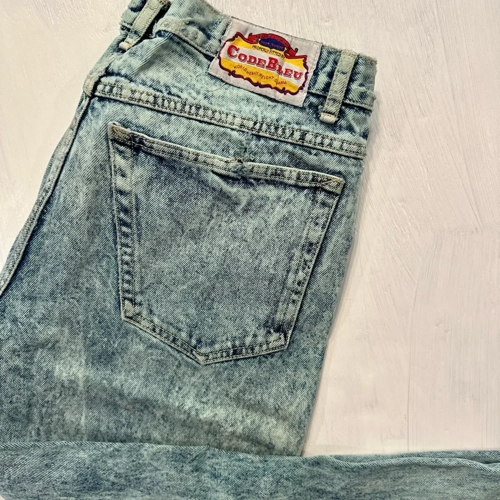 Vintage 80s 90s Code Bleu Acid Wash Jeans Women’s High Rise Straight 14 - Picture 1 of 16